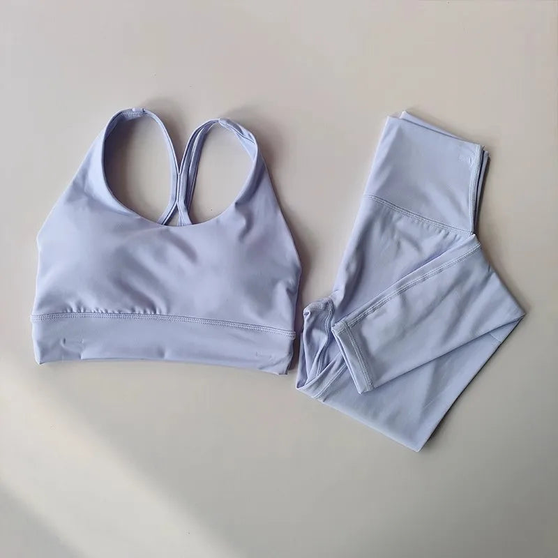 Conjunto Fitness Feminino - Top Cropped e Legging Cintura Alta Respirável
