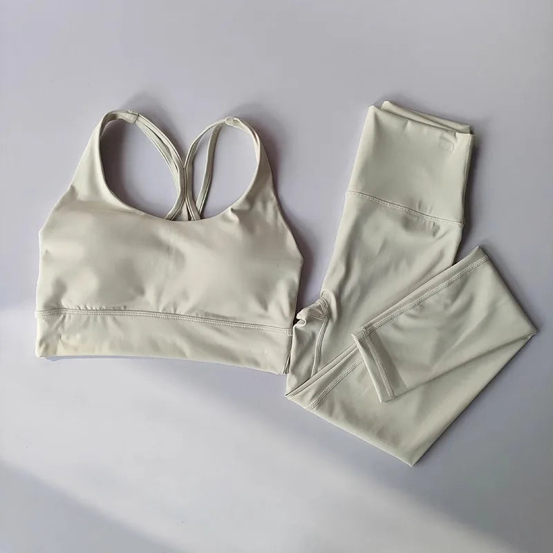 Conjunto Fitness Feminino - Top Cropped e Legging Cintura Alta Respirável