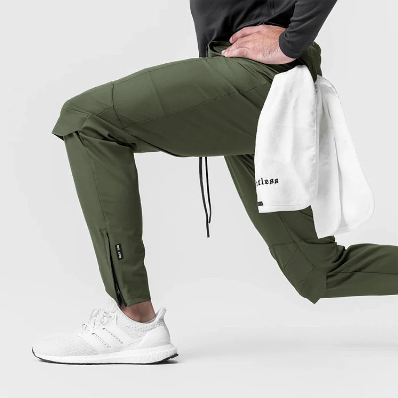 Calça Esportiva Masculina com Zíper - Secagem Rápida para Academia e Corrida