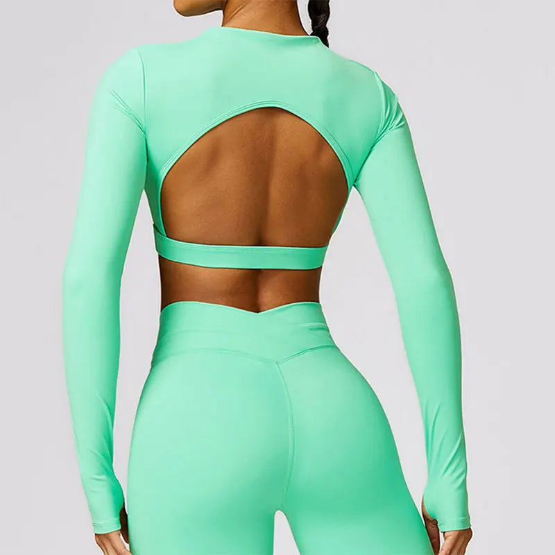 Blusa Cropped Manga Longa